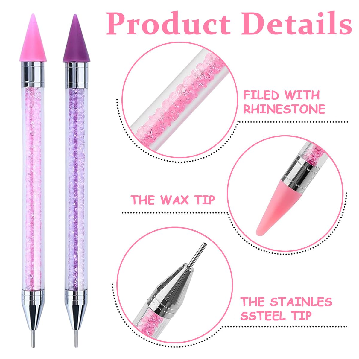 MAYCREATE 2pcs Nail Art Tools Rhinestone Pick Up Tool for Diamond Painting Nail Art Dual Head Rhinestones Pick Up Pen with 2 Extra Nibs Nail Dotting Pen Picker Pen for DIY MAYCREATE 2pcs Nail Art Tools Rhinestone Pick Up Tool for Diamond Painting Nail Art Dual Head Rhinestones Pick Up Pen with 2 Extra Nibs Nail Dotting Pen Picker Pen for DIY